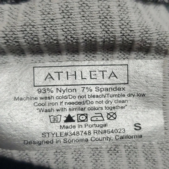 Athleta grey striped long sleeve mock turtleneck base layer compression workout - Picture 6 of 9